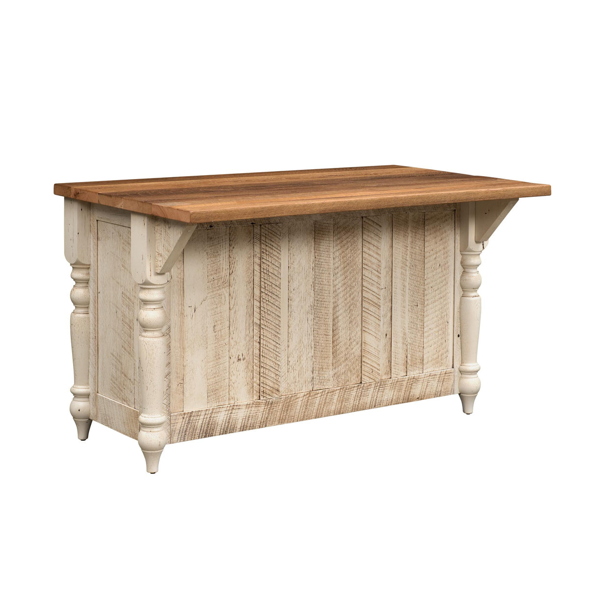 Amish 60" Strasburg Rustic Barnwood Island OB-BW-RW-RWO-RH-BM-WM-RO OB-HW Two Tone