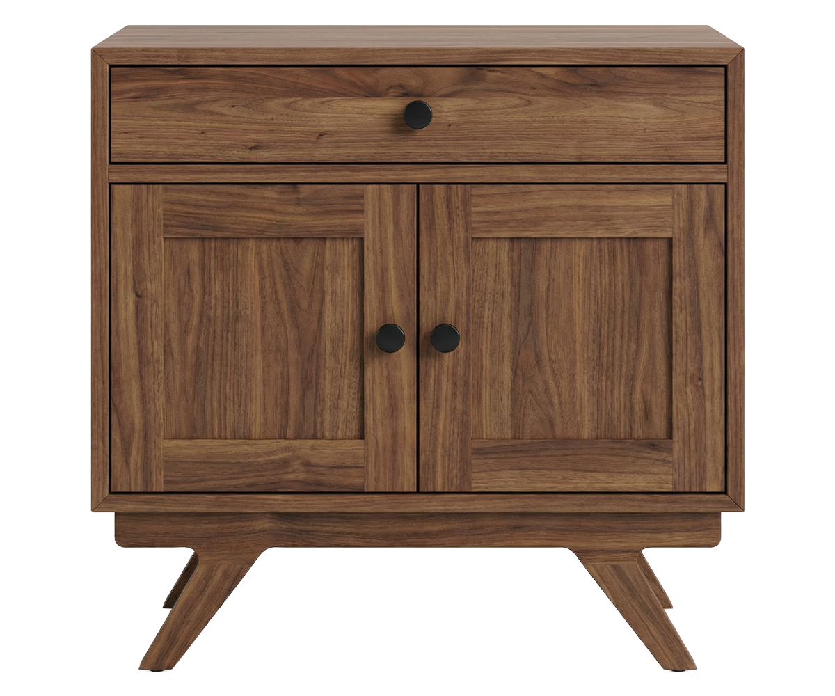 Amish New Hope Mid Century Modern Door Nightstand with Drawer