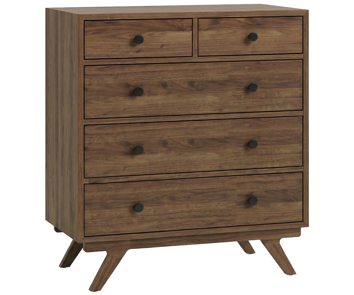 Amish New Hope Mid Century Modern 5-Drawer Split Top Chest