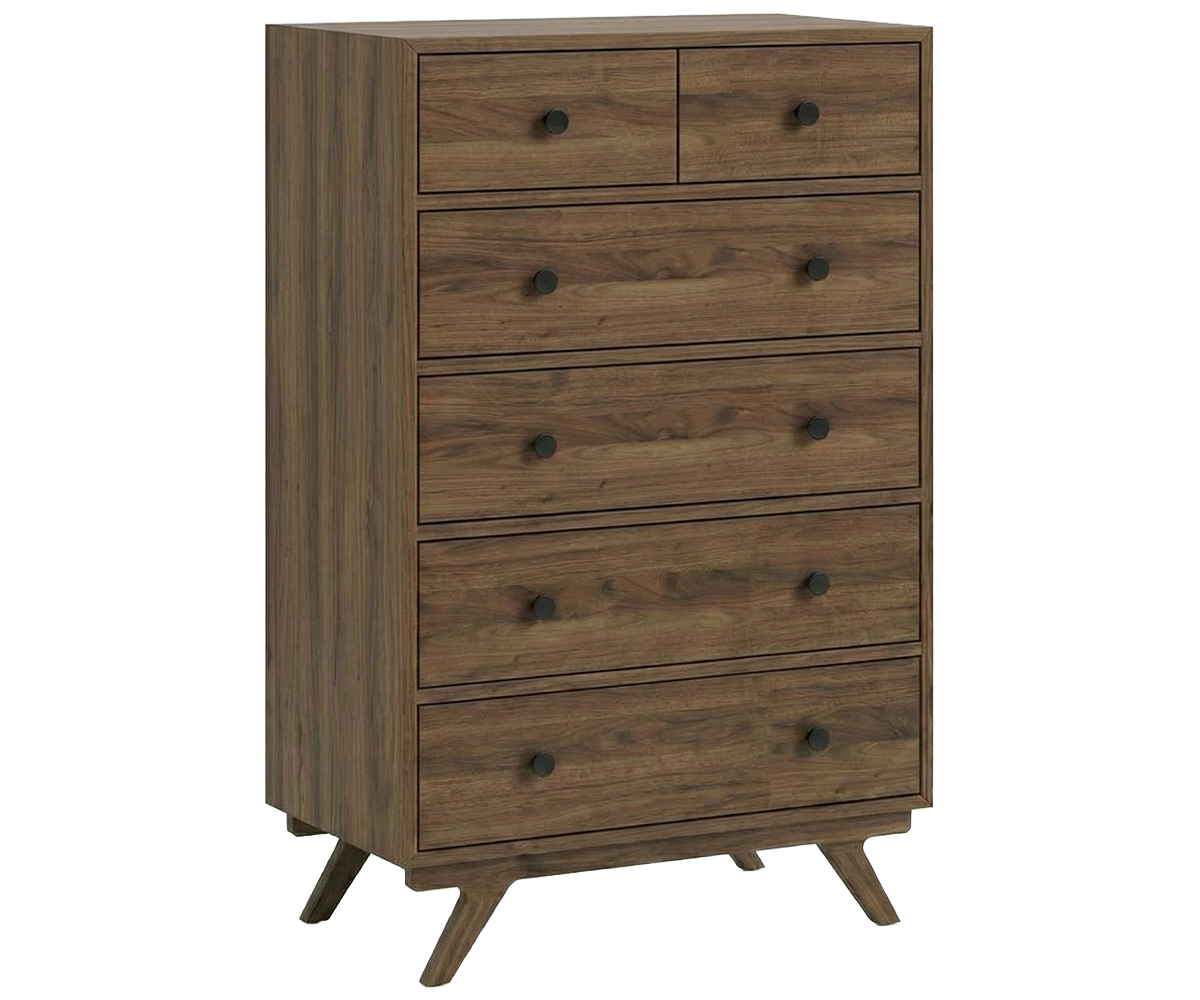 Amish New Hope Mid Century Modern 6-Drawer Split Top Chest