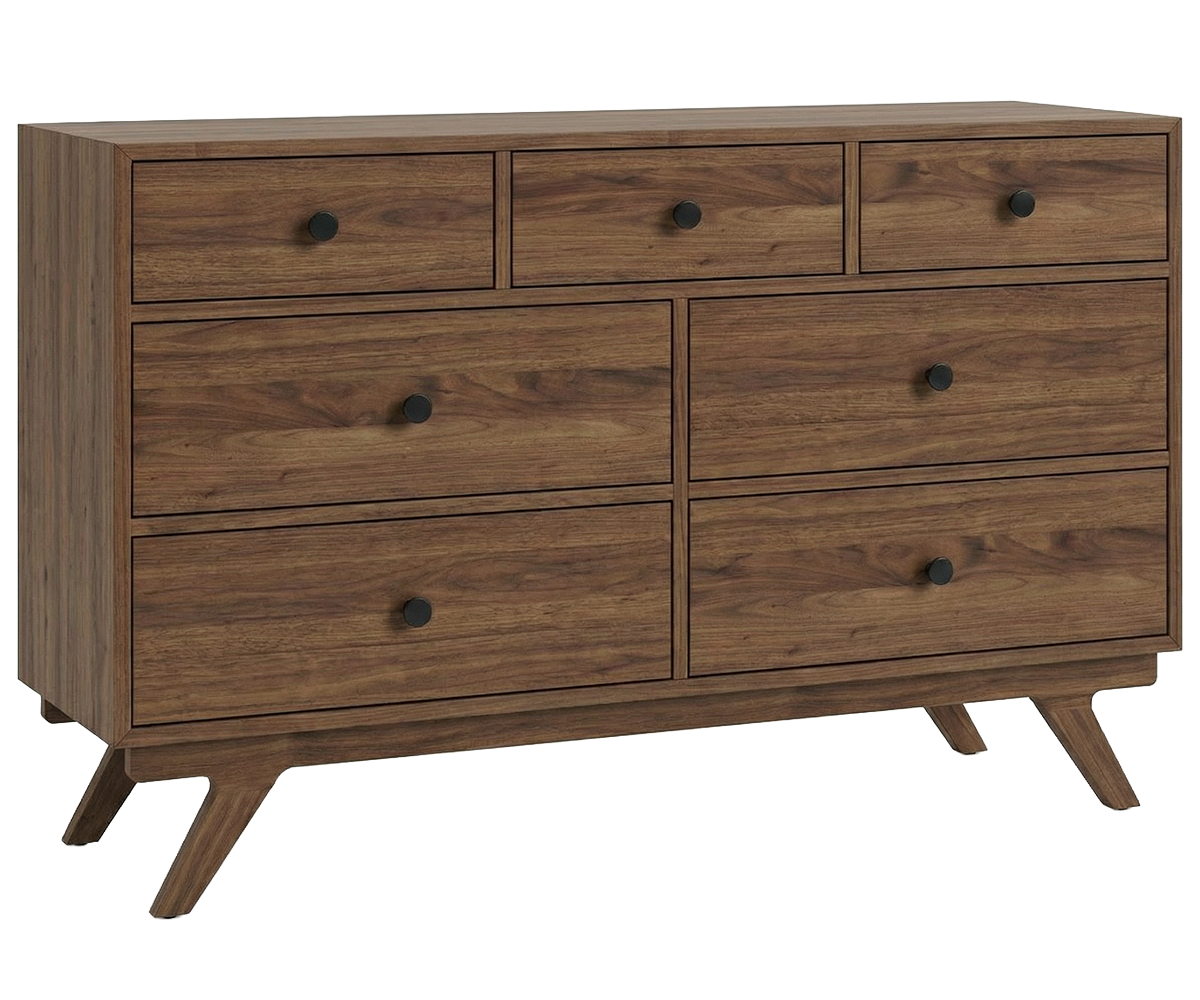 Amish New Hope Mid Century Modern 7-Drawer Bedroom Dresser