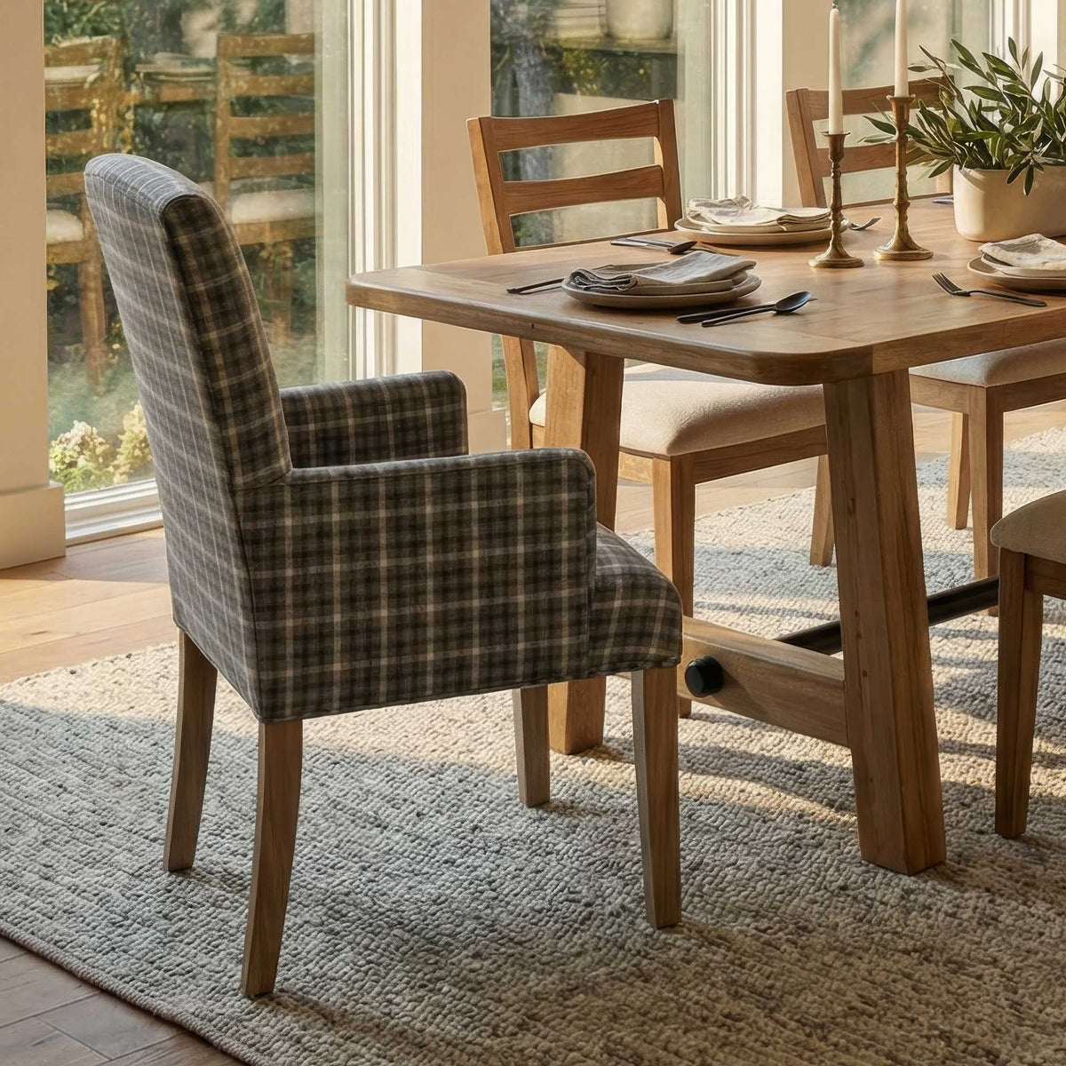 Amish Sylvia Upholstered Cushion Arm Chair