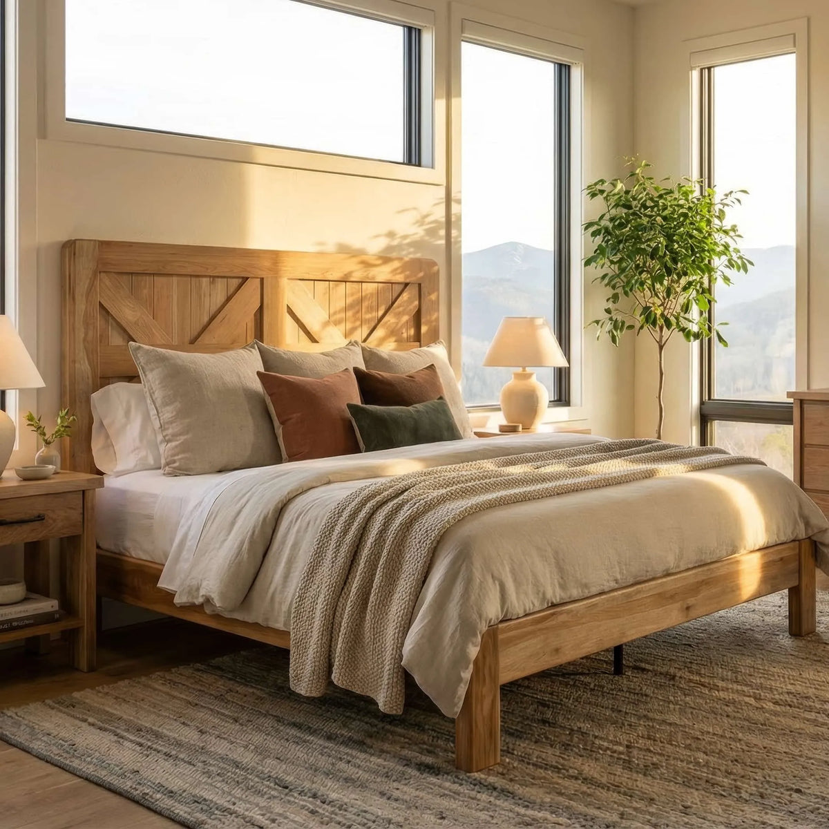Amish Fulton Rustic Barnwood 5pc Bedroom Set