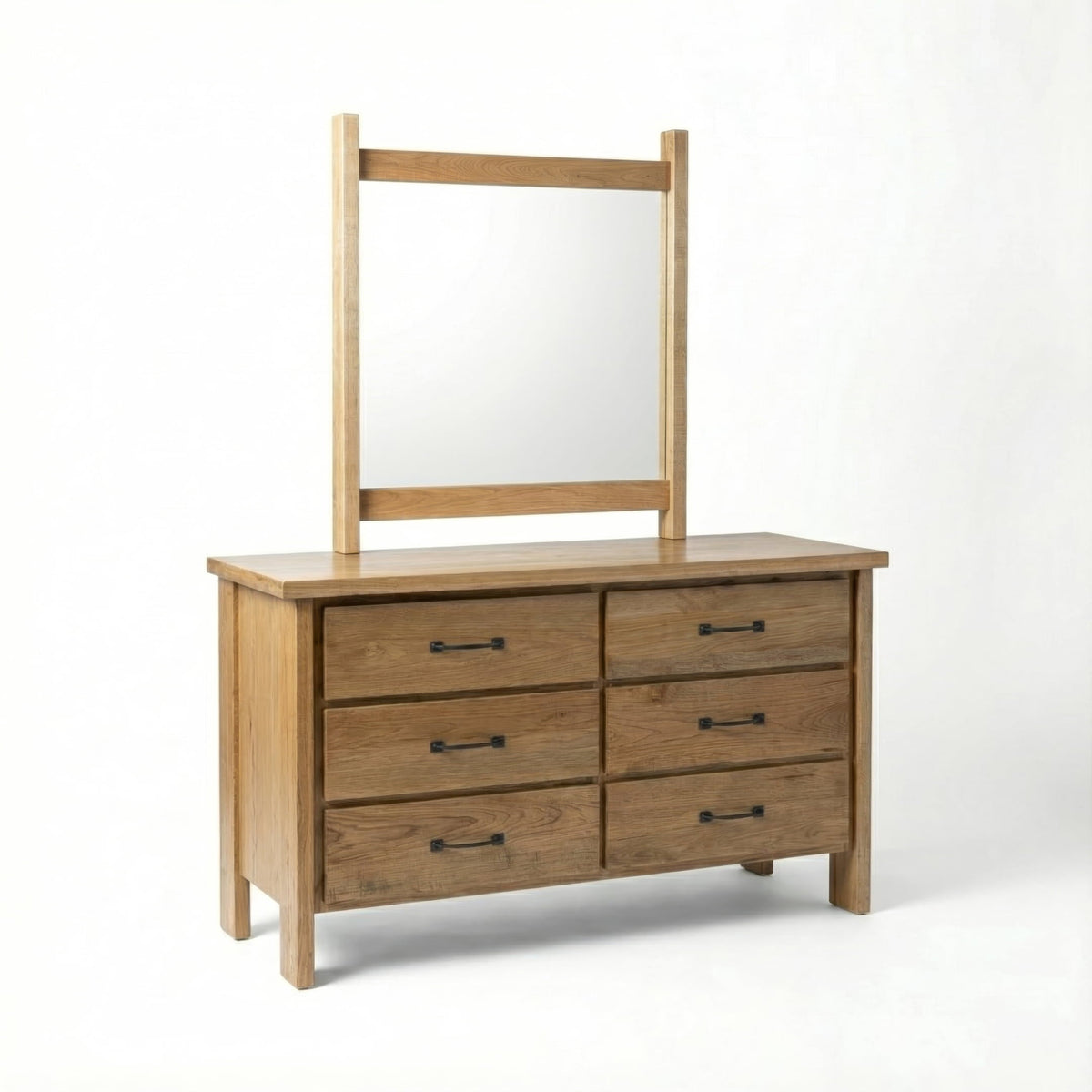 Amish Fulton Rustic Barnwood 6 Drawer Dresser