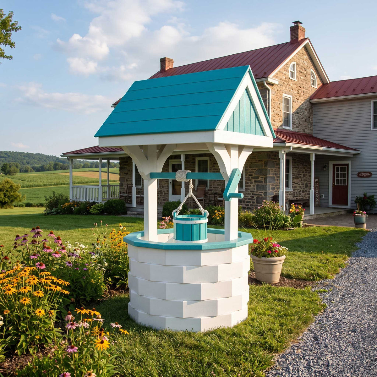 Amish Jumbo poly wishing well for Garden