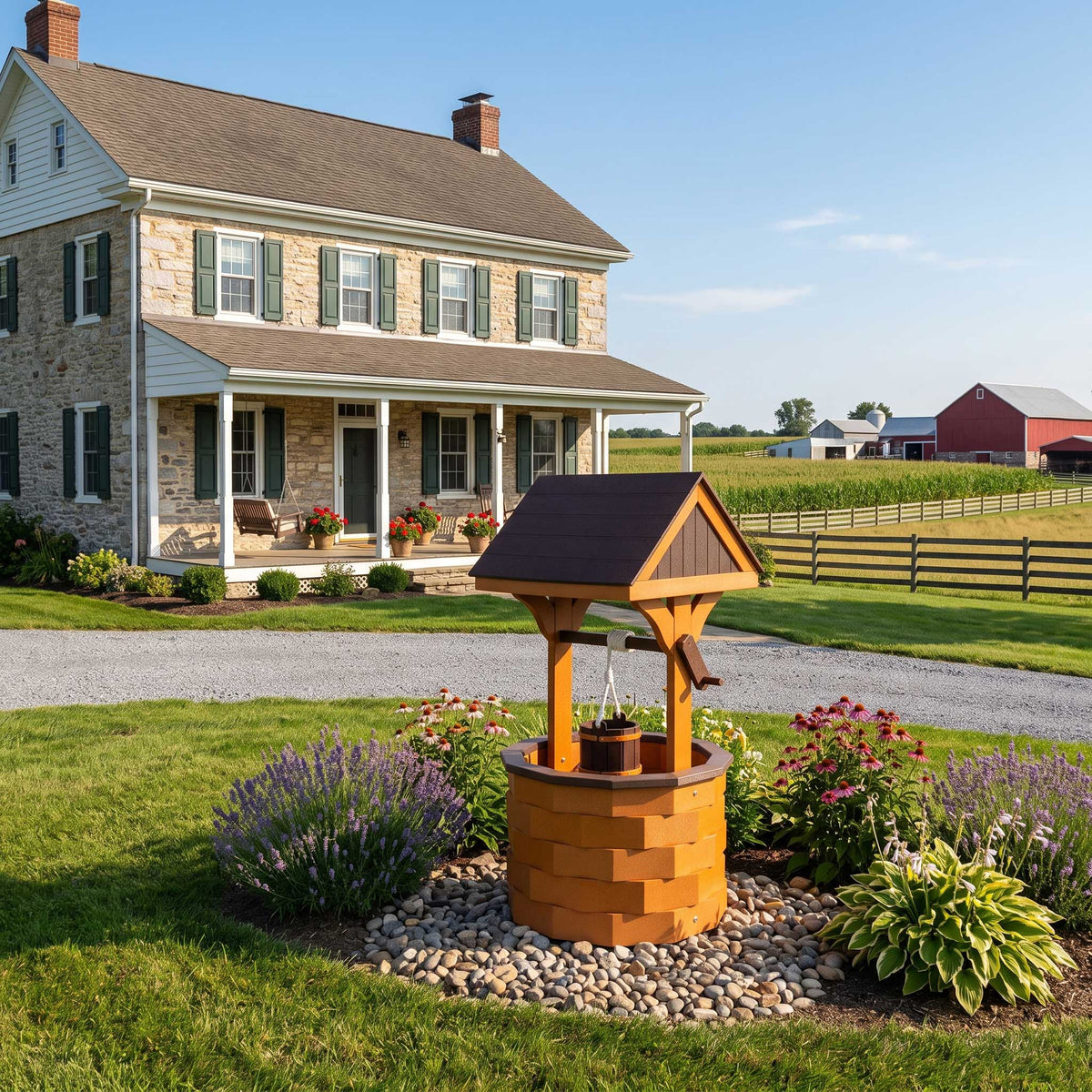 Amish Large poly wishing well for Garden