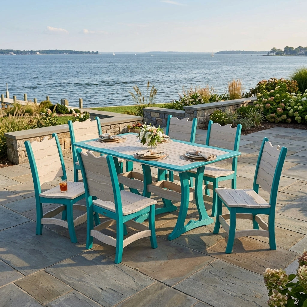 Amish Patio Poly Wave 42"x 72" Rectangular Dining Table