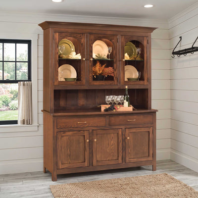 Aparador de comedor Amish Georgetown de 3 puertas