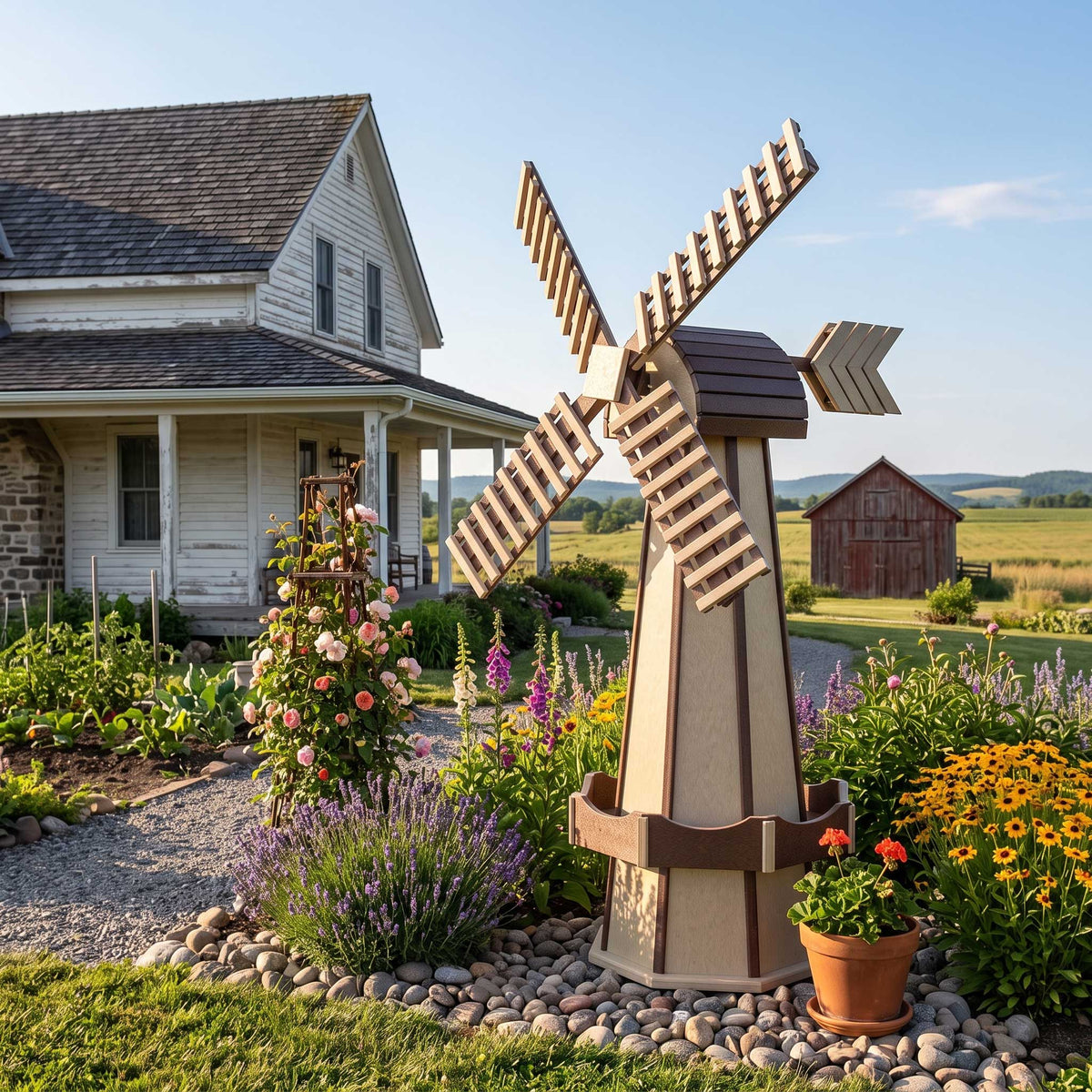 Amish Medium 41" poly Outdoor windmill Spinner