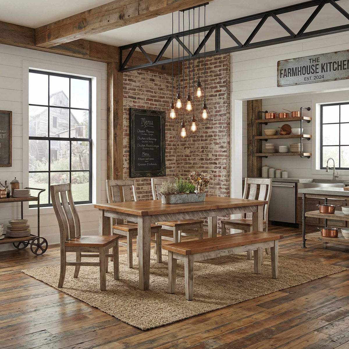 Amish Scranton Reclaimed  Barnwood Farmhouse Dining Table