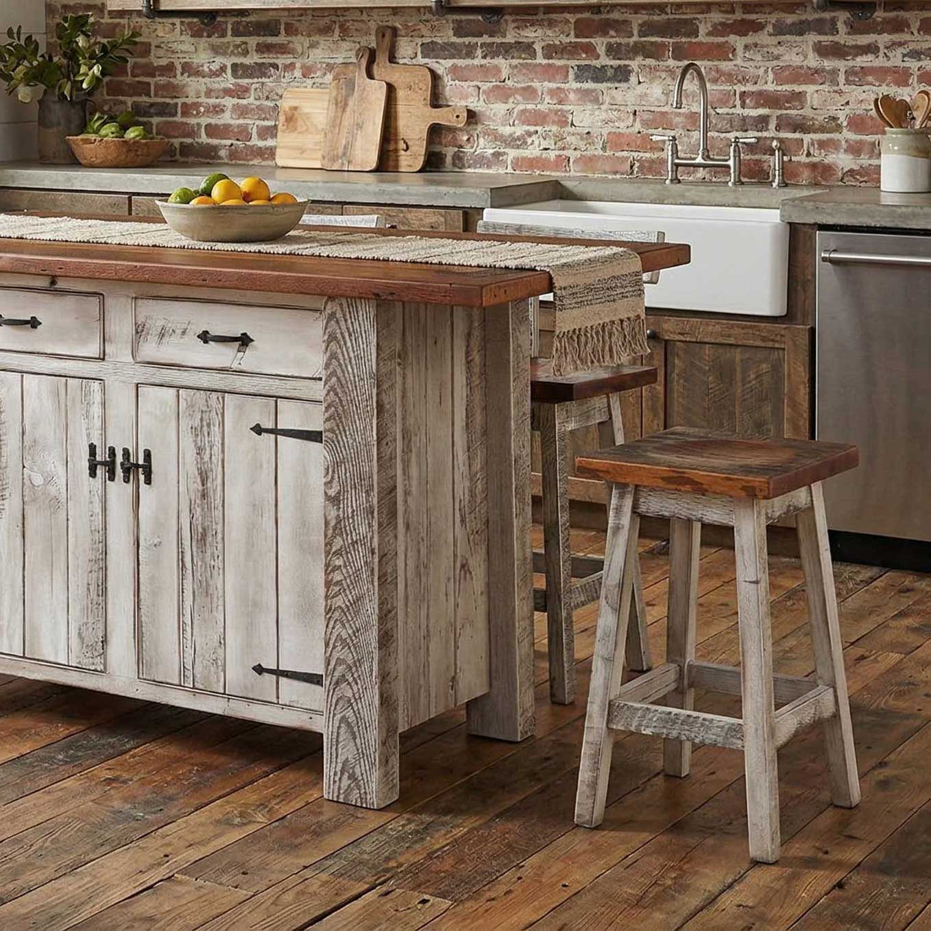Amish Greenville Reclaimed Wood Square Bar Stool