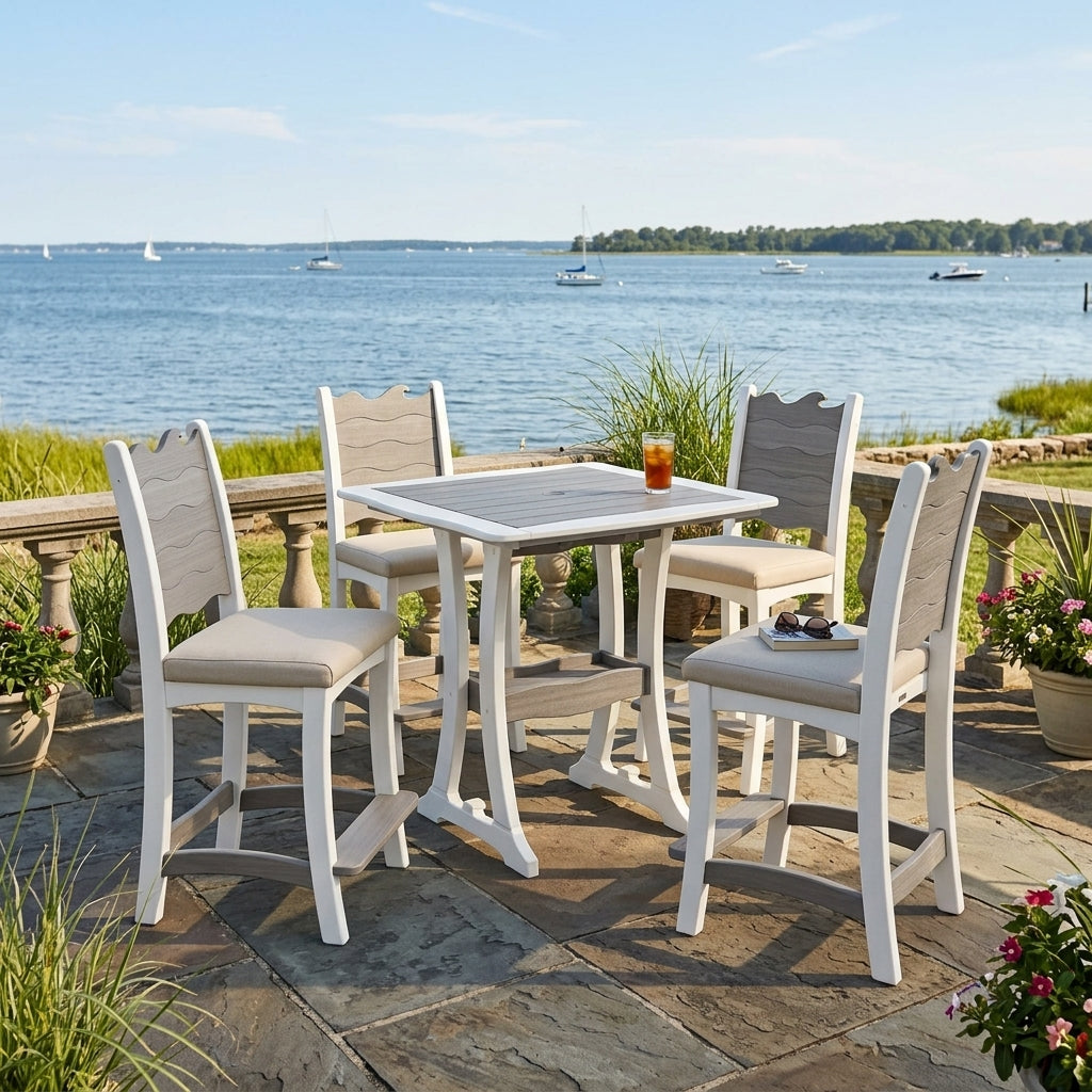 Amish Patio Poly Wave 42"x 43" Square Bar Table