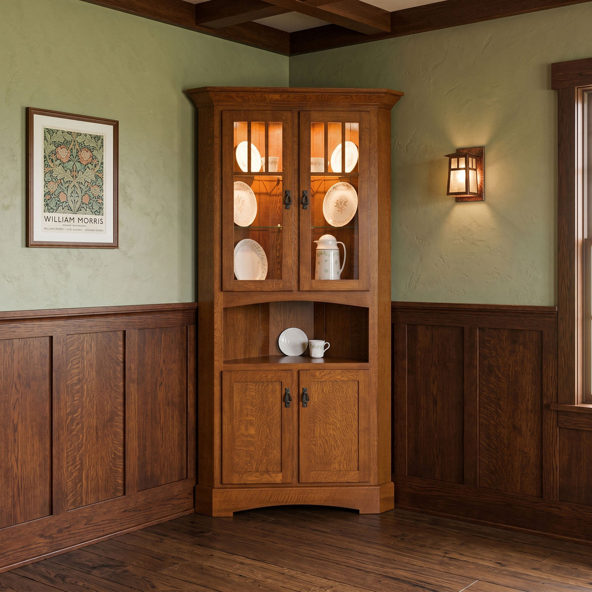 Amish Mission Corner China Corner Hutch