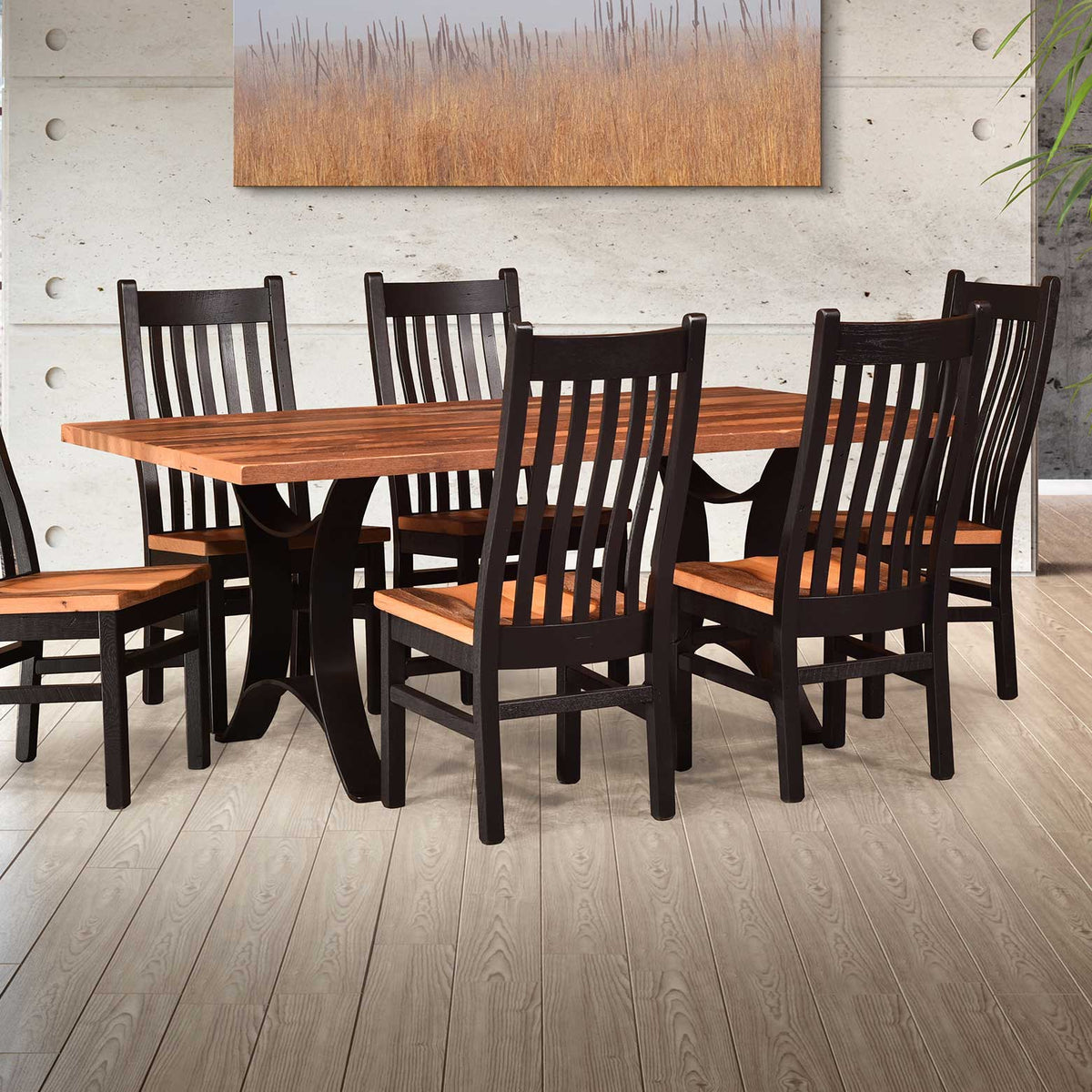 Amish Presidio Rustic Barnwood Solid Top Table