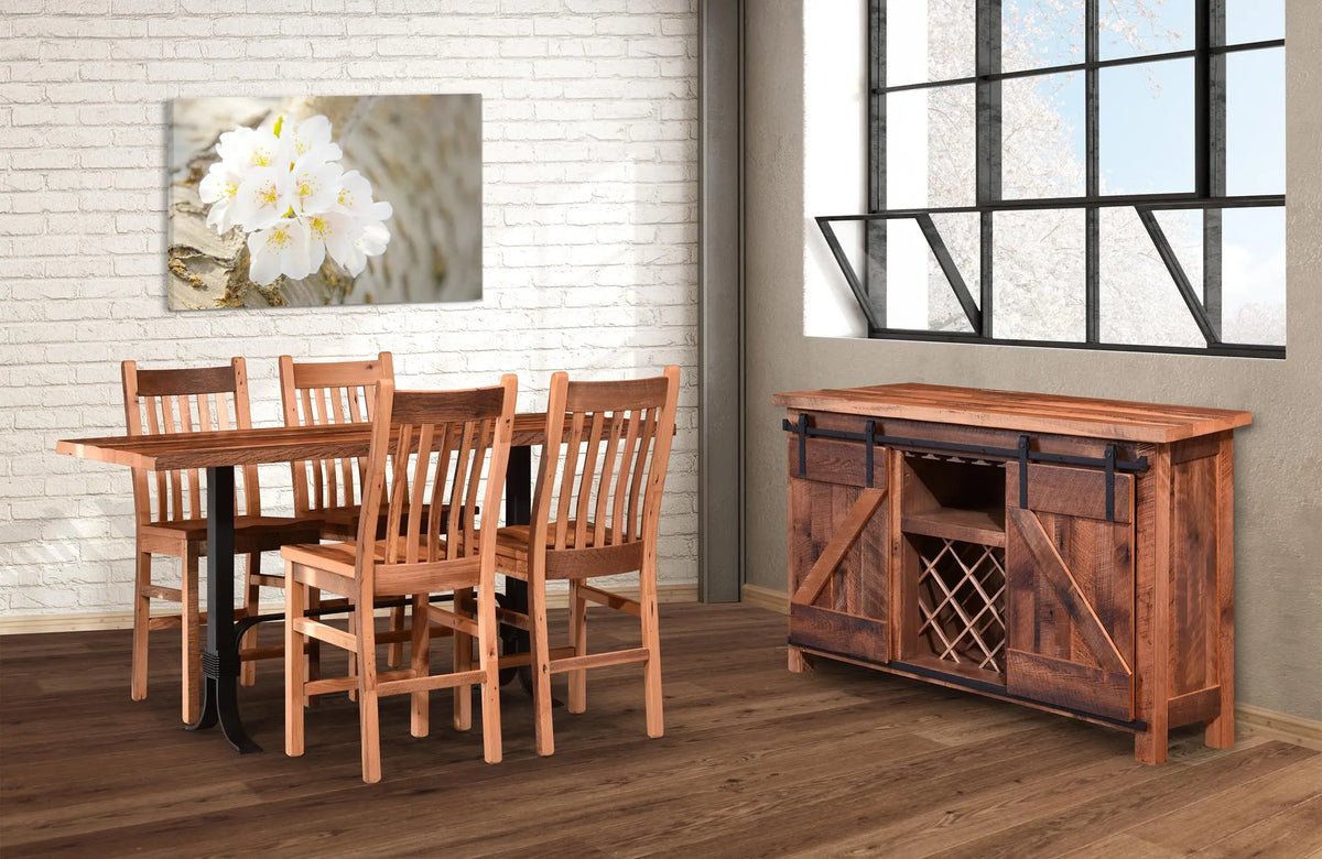 Amish Galena Rustic Barnwood 5pc Pub Set