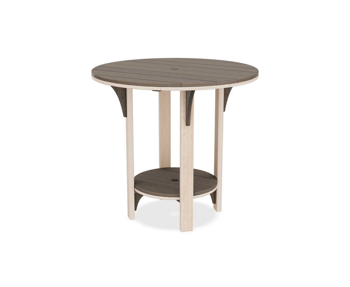 Great Bay Amish Poly Patio 42" Round 5pc Adirondack Bar Height Set