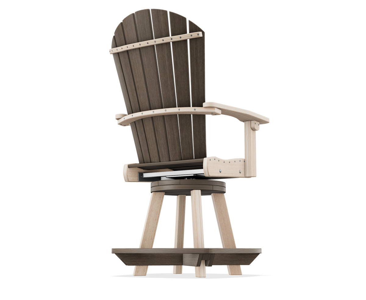Amish Poly Great Bay Patio Counter Swivel Chair Table 3pc Set