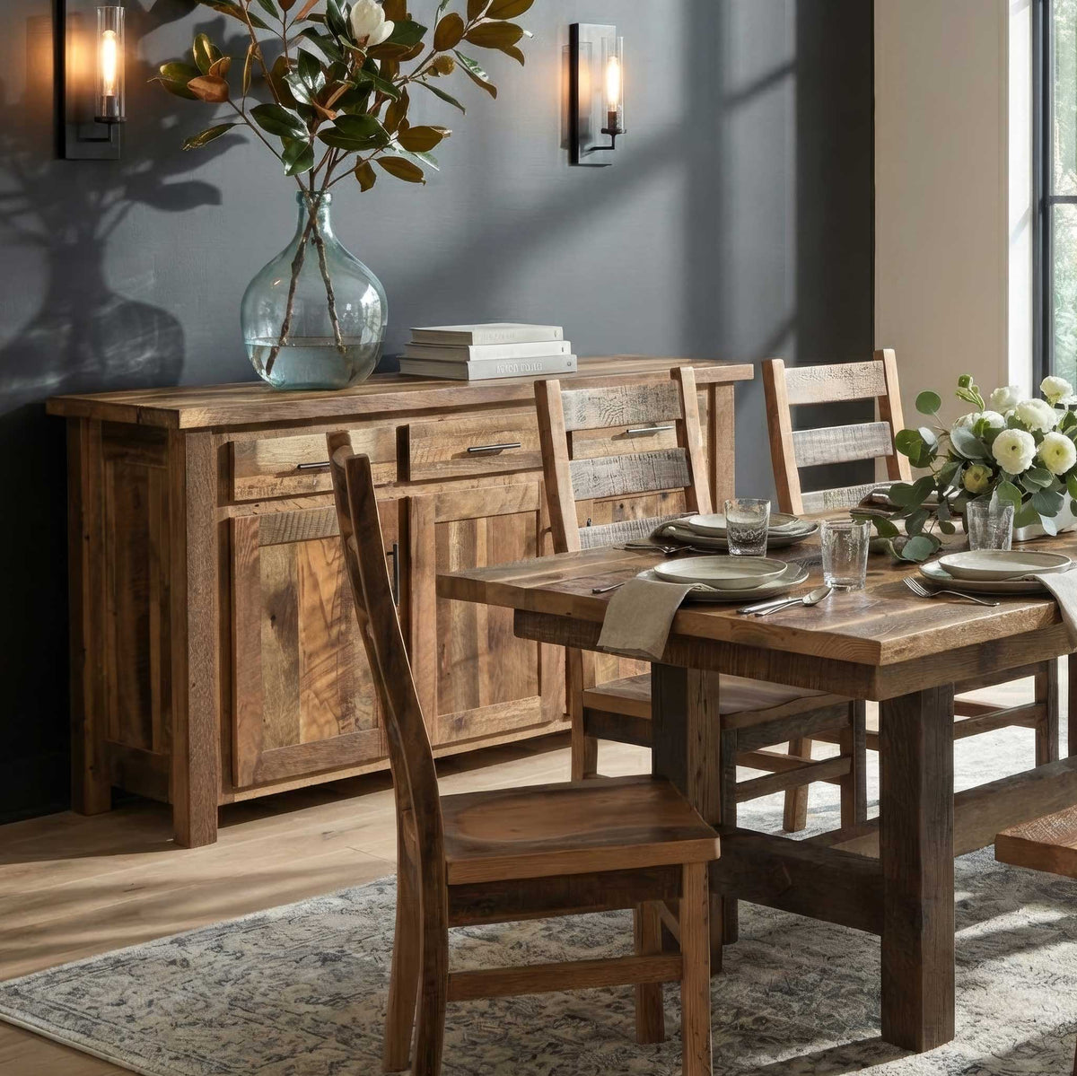 Amish Orchard Park Rustic Barnwood Server
