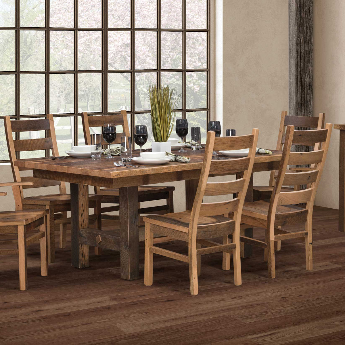 Amish Orchard Park Extendable Rustic Barnwood Table