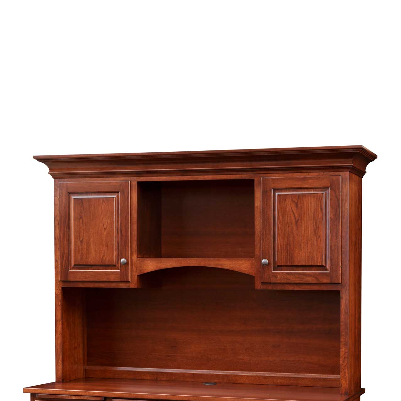 Amish Orrstown Traditional Solid Wood Double Pedestal Desk with Hutch