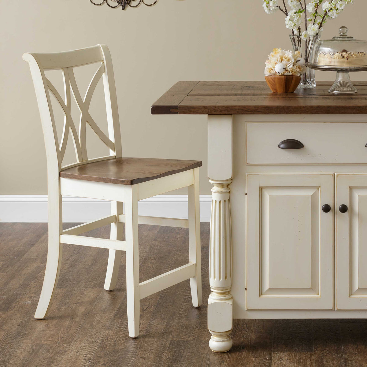 Amish Callahan Double X Back Bar Chair