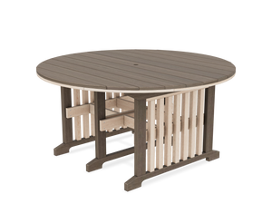 Amish Keystone 60" Round Patio Dining Table Set for 8
