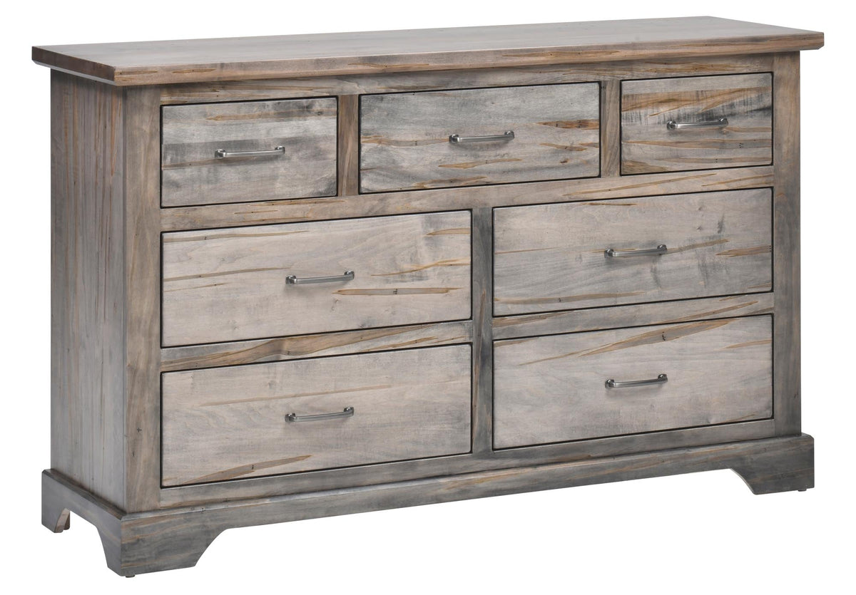 Amish Eastwood Rustic Barnwood Dresser 7 drawer