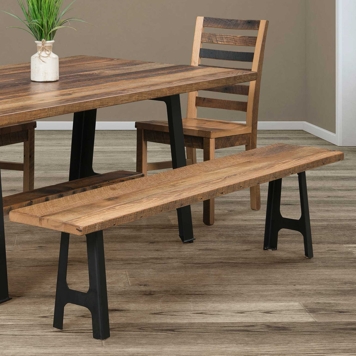Amish Riverdale Rustic Barnwood Bench