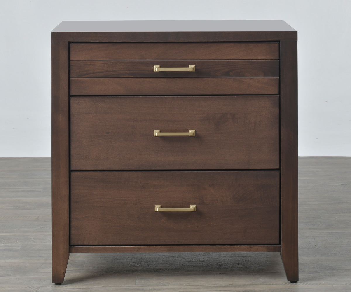 Amish Hillsboro 3-Drawer Solid Wood Nightstand Quick Ship