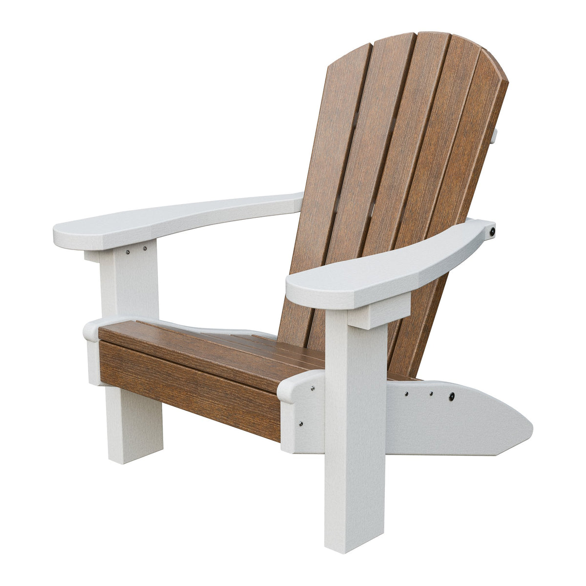 Amish Li'l Poly Adirondack Chair for Kids in Antique Mahogany & White