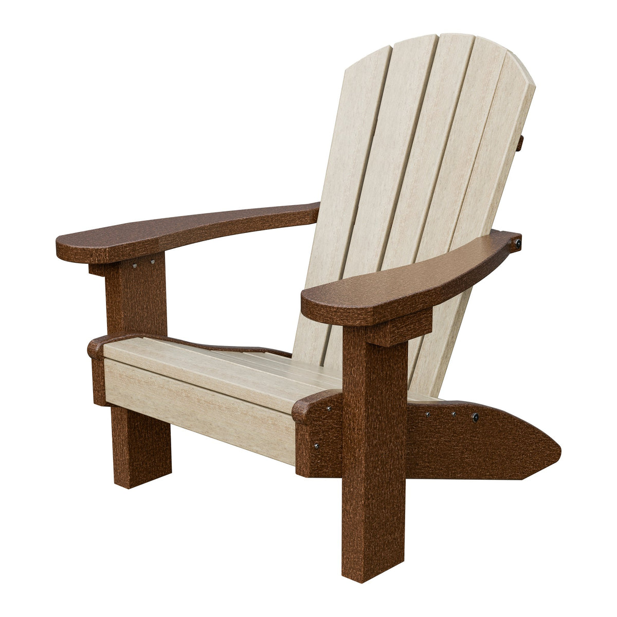 Amish Li'l Poly Adirondack Chair for Kids in Birchwood & Tudor Brown