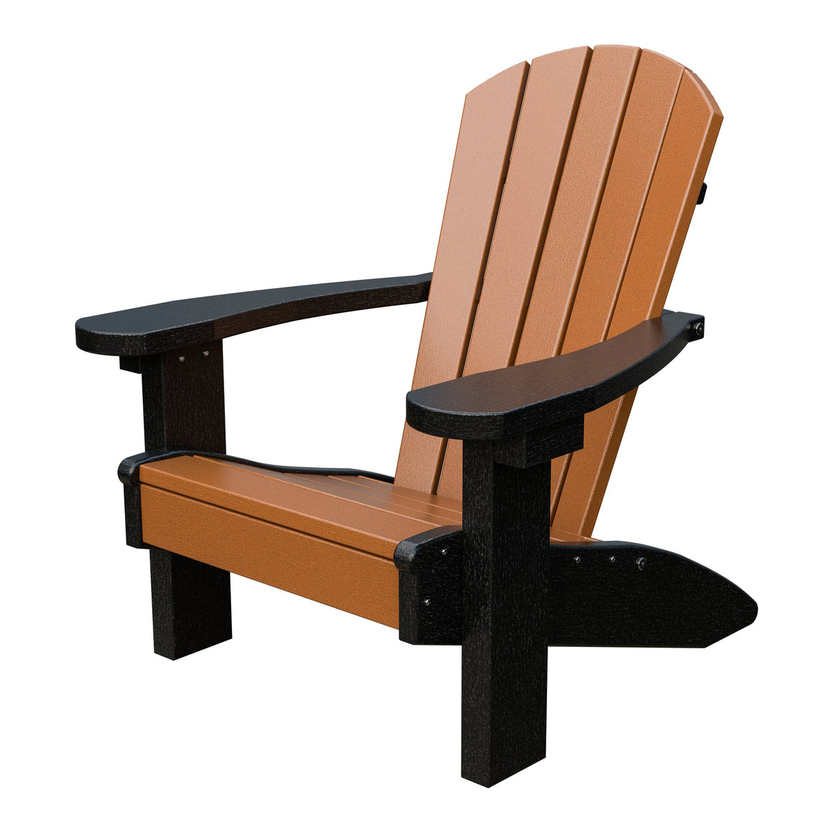 Amish Li'l Poly Adirondack Chair for Kids in Cedar & Black