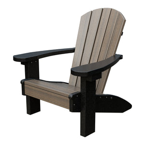Amish Li'l Poly Adirondack Chair for Kids in Coastal Gray & Black