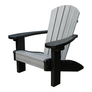 Amish Li'l Poly Adirondack Chair for Kids in Driftwood Gray & Black