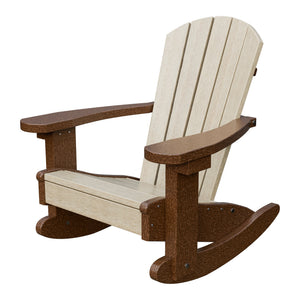 Amish Li'l Poly Adirondack Rocker for Kids in Birchwood & Tudor Brown