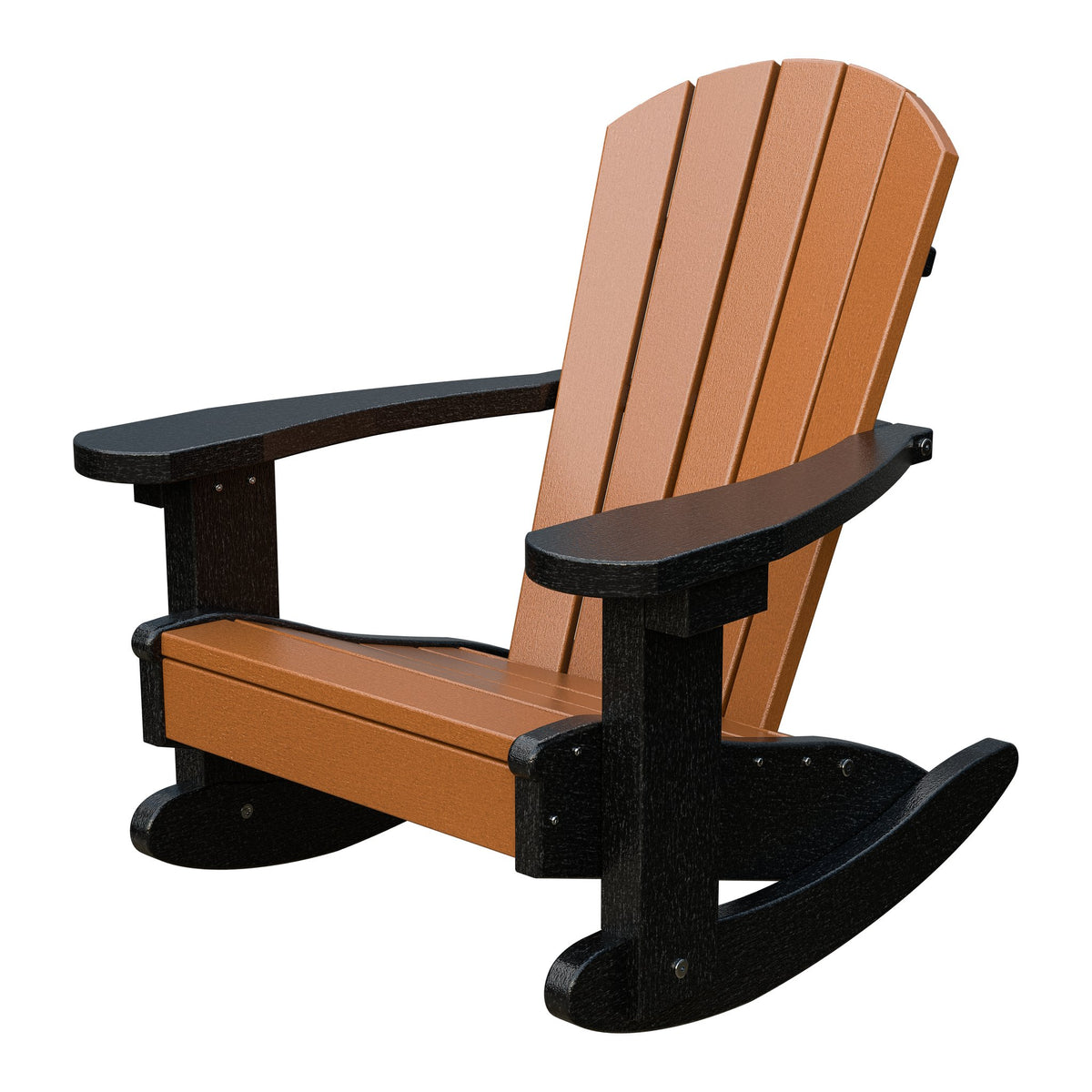 Amish Li'l Poly Adirondack Rocker for Kids in Cedar & Black