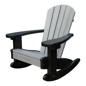 Amish Li'l Poly Adirondack Rocker for Kids in Driftwood Gray & Black