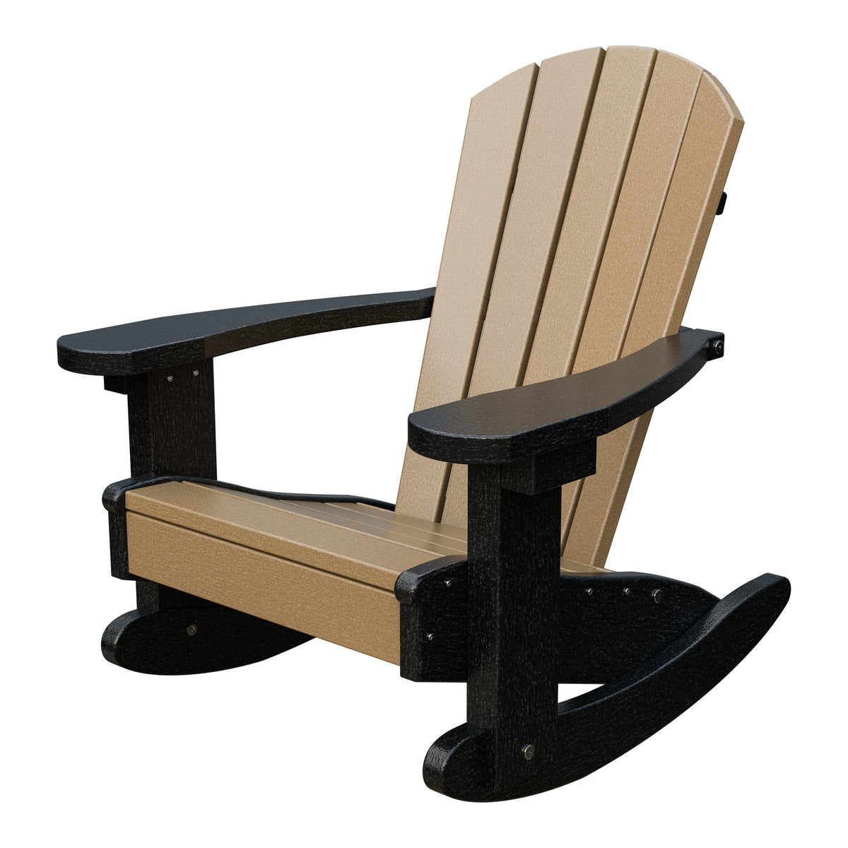 Amish Li'l Poly Adirondack Rocker for Kids in Weathered Wood & Black
