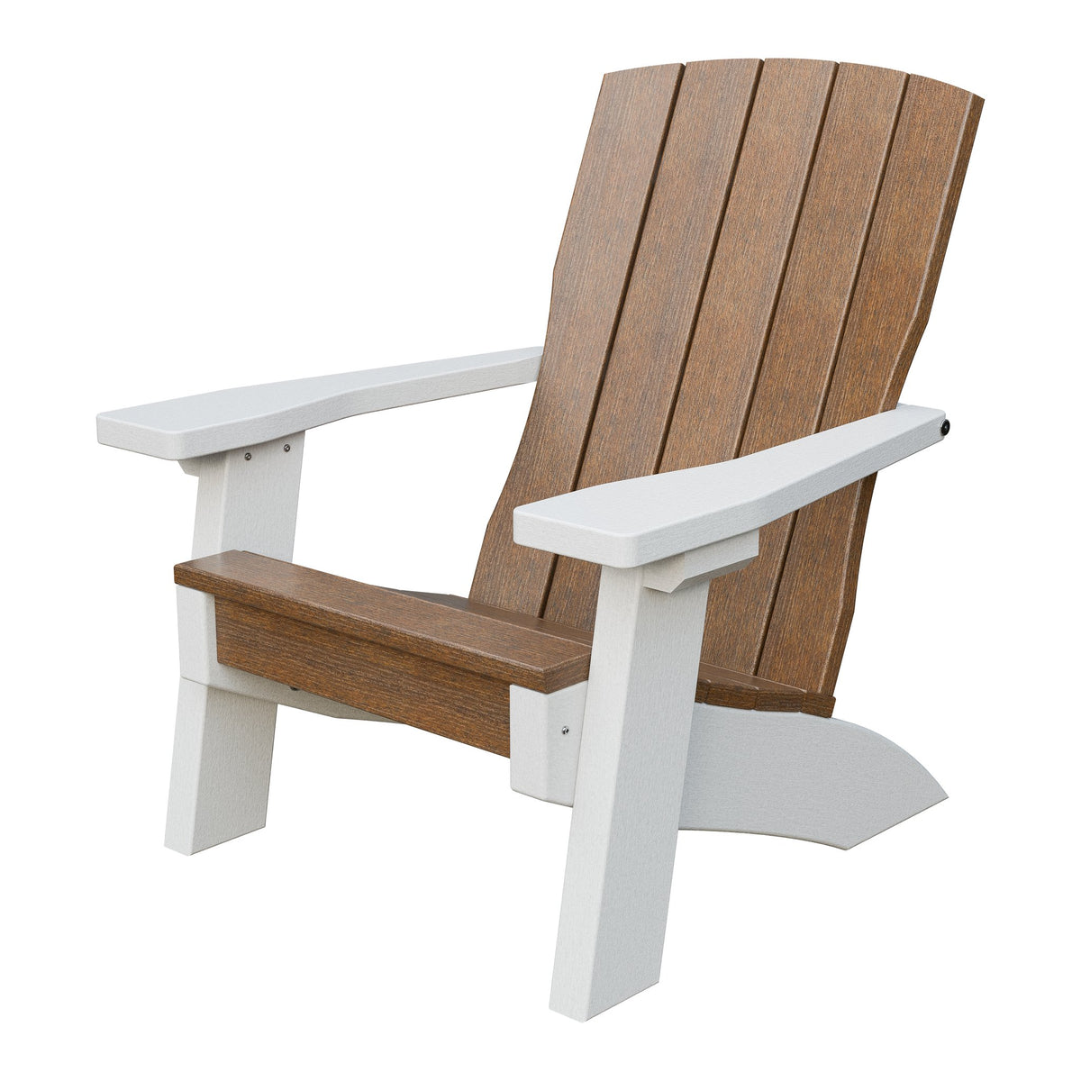 Amish Li'l Poly Coastal Chair for Kids in Antique Mahogany & White