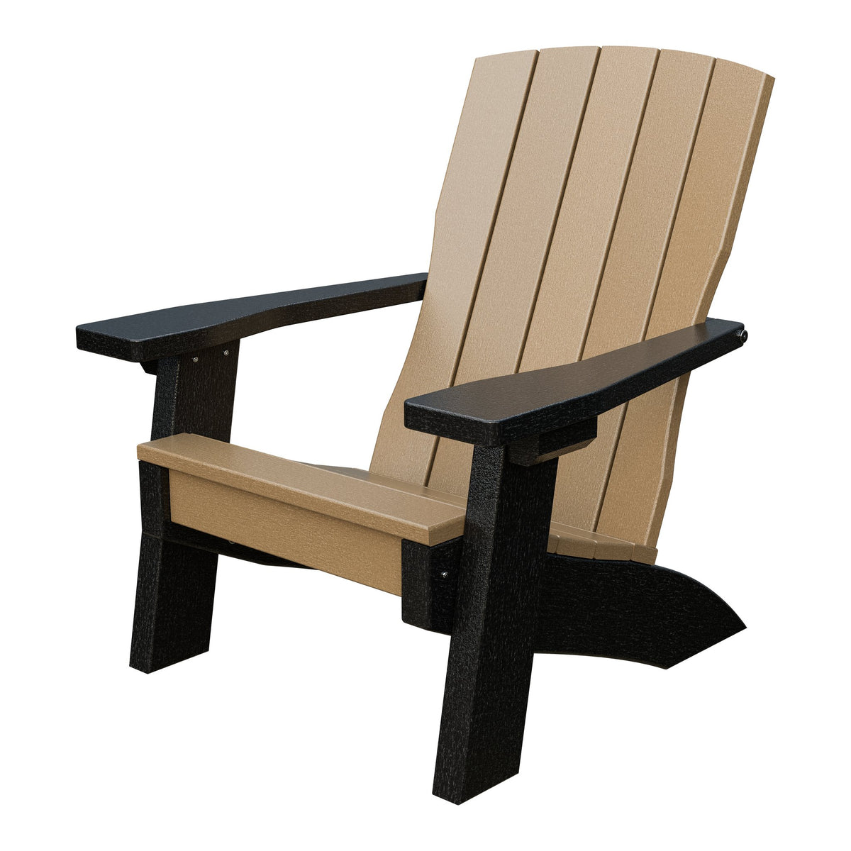 Amish Li'l Poly Coastal Chair for Kids in Weathered Wood & Black