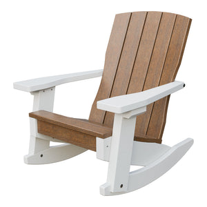 Amish Li'l Poly Coastal Rocker for Kids in Antique Mahogany & White