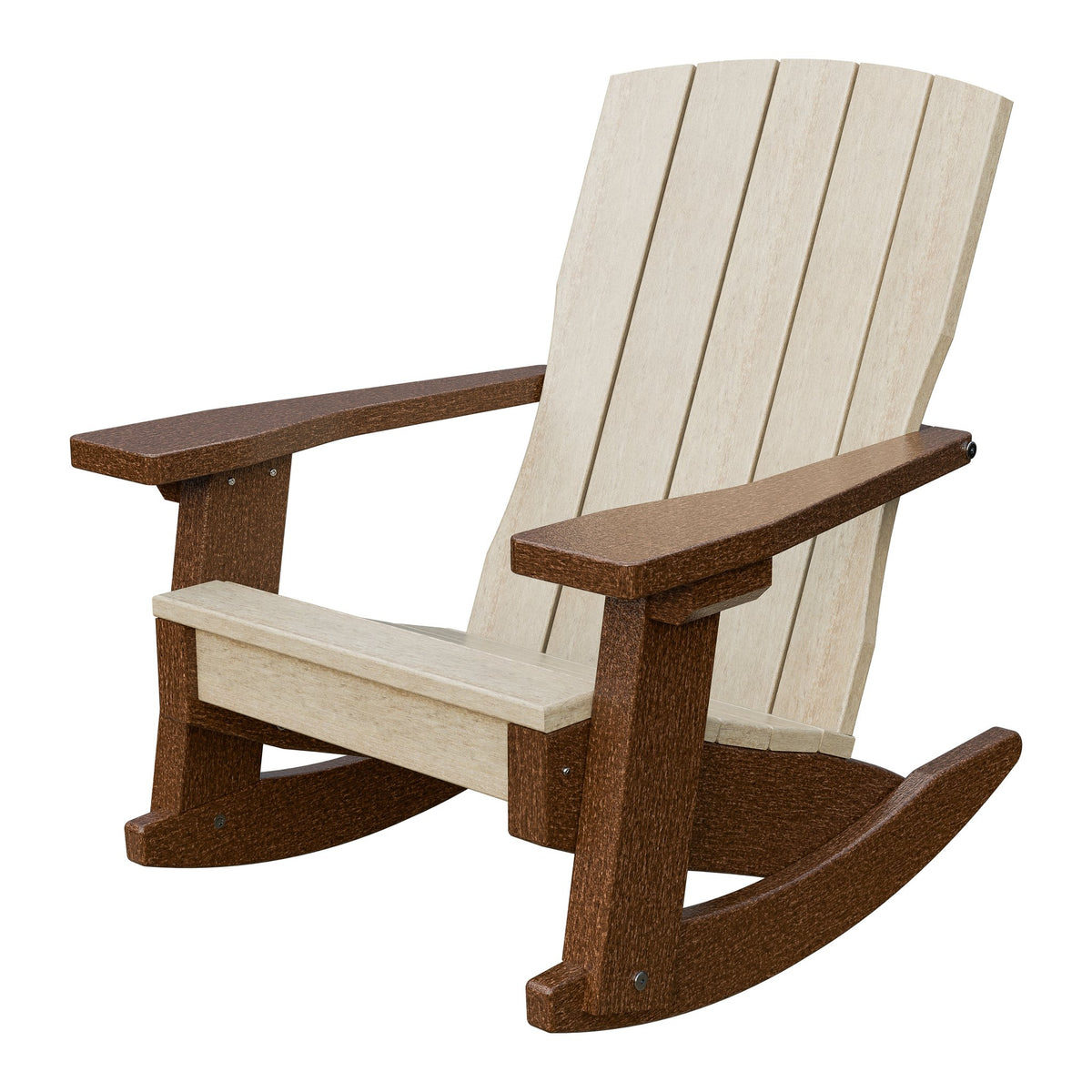 Amish Li'l Poly Coastal Rocker for Kids in Birchwood & Tudor Brown