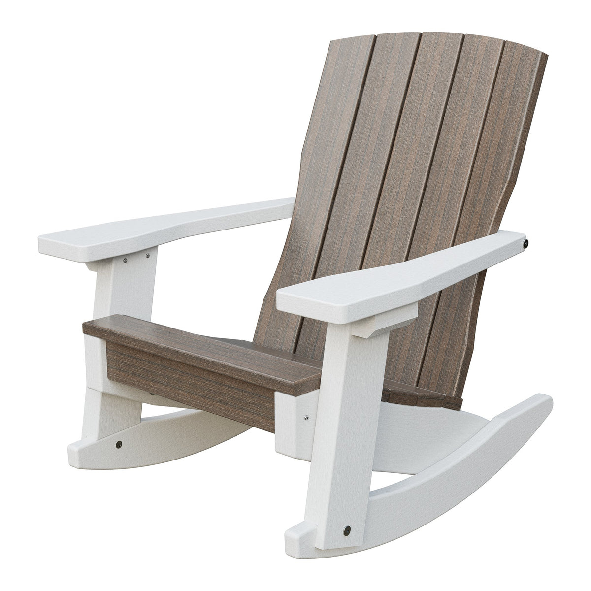 Amish Li'l Poly Coastal Rocker for Kids in Brazilian Walnut & White