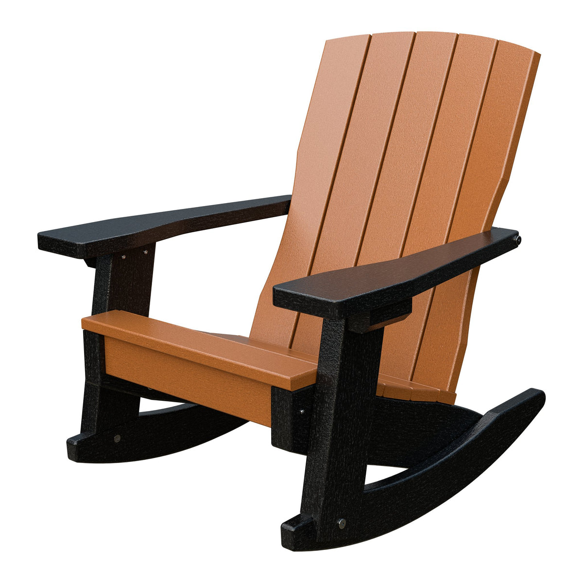 Amish Li'l Poly Coastal Rocker for Kids in Cedar & Black