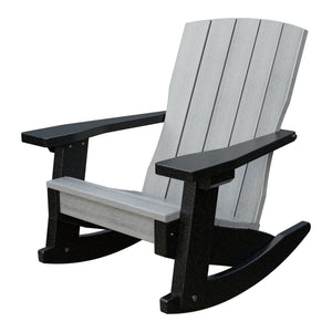 Amish Li'l Poly Coastal Rocker for Kids in Driftwood Gray & Black