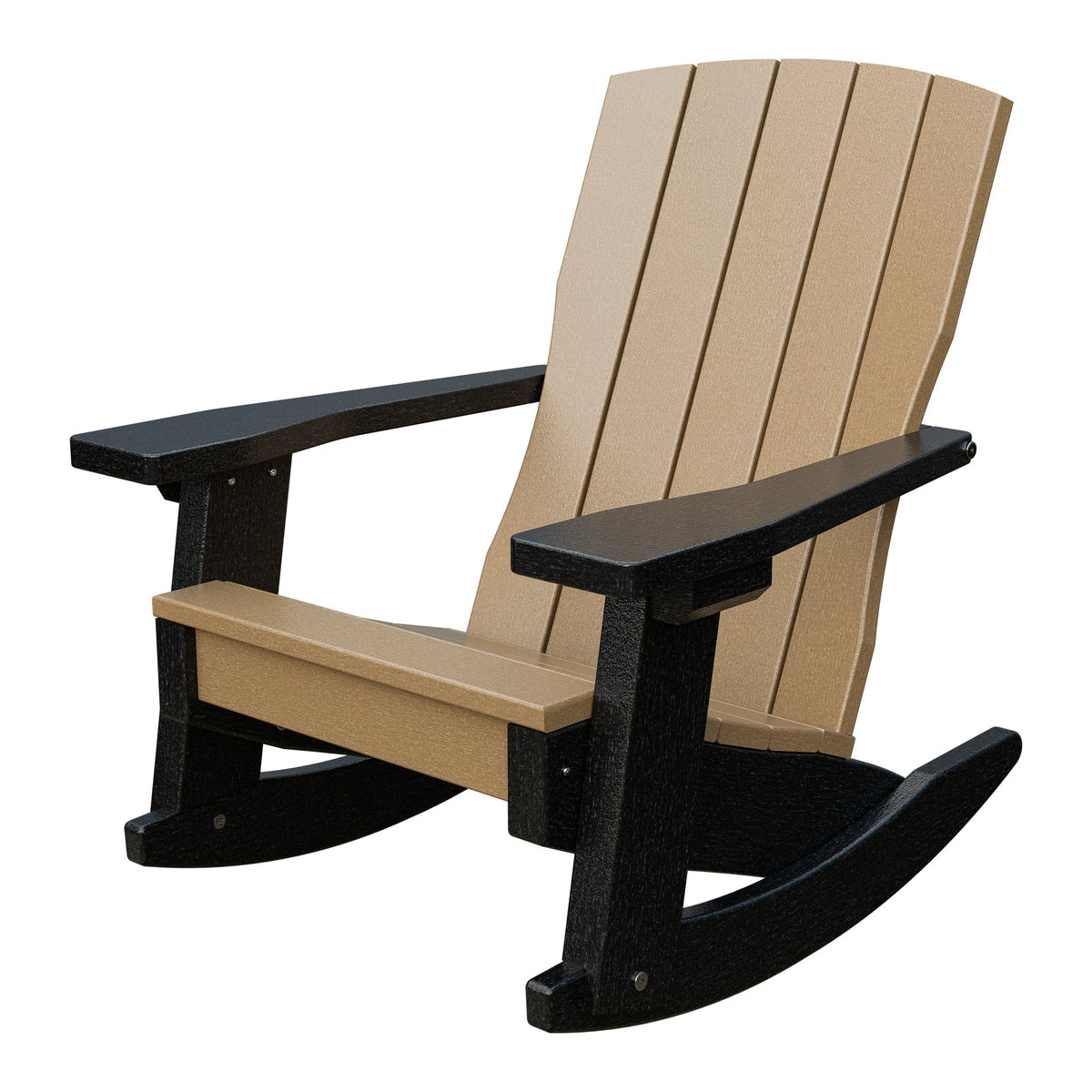 Amish Li'l Poly Coastal Rocker for Kids in Weathered Wood & Black
