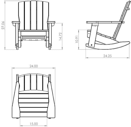 Amish Li'l Poly Coastal Rocker for Kids
