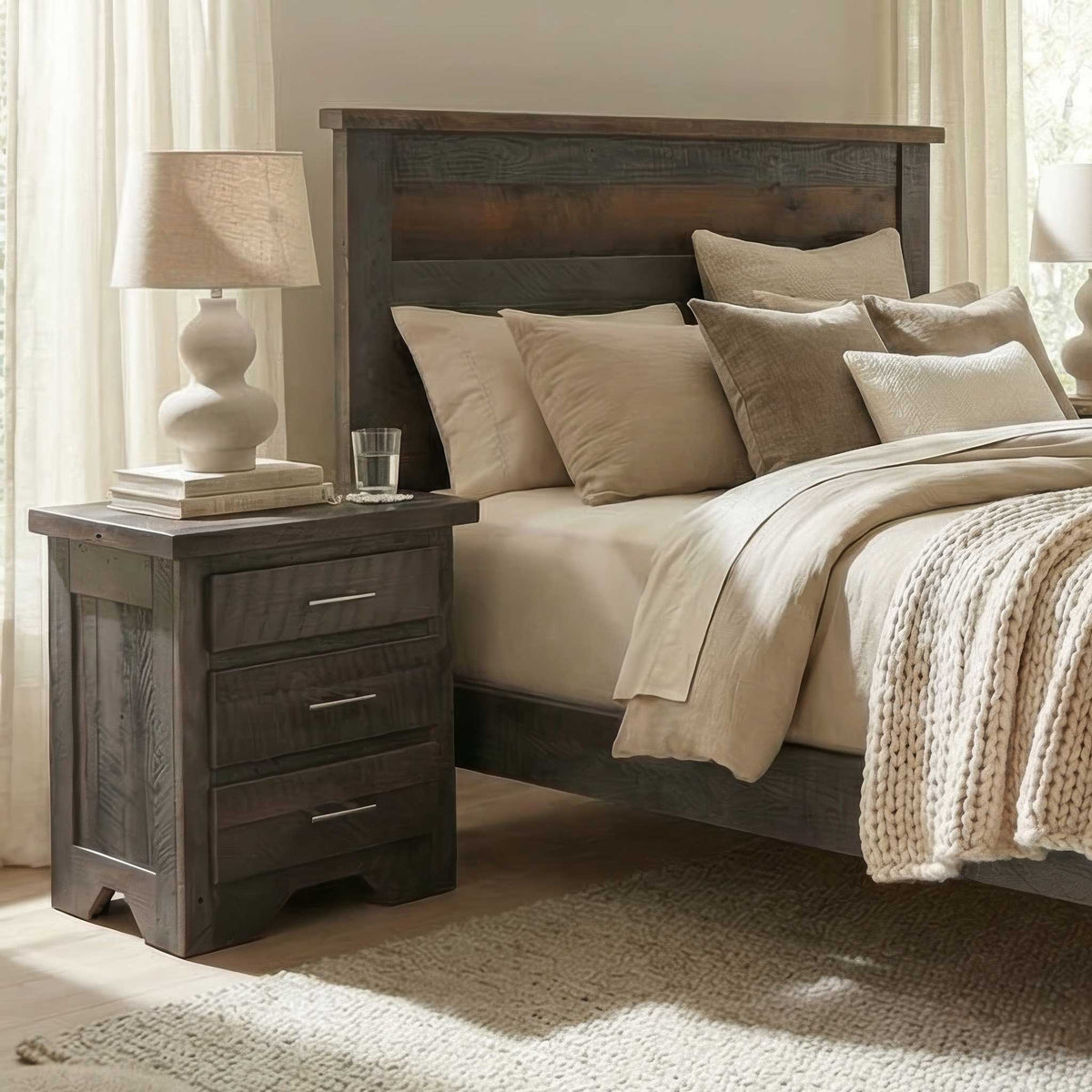 Amish Mayfair Rustic Barnwood Nightstand