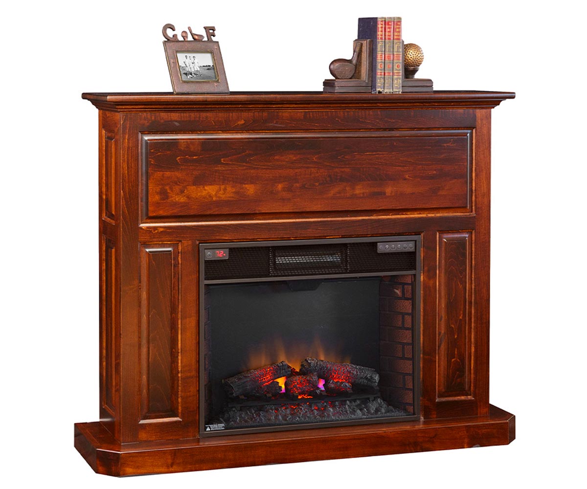 Amish 54" Fireplace Mantel with 28" Electric Insert
