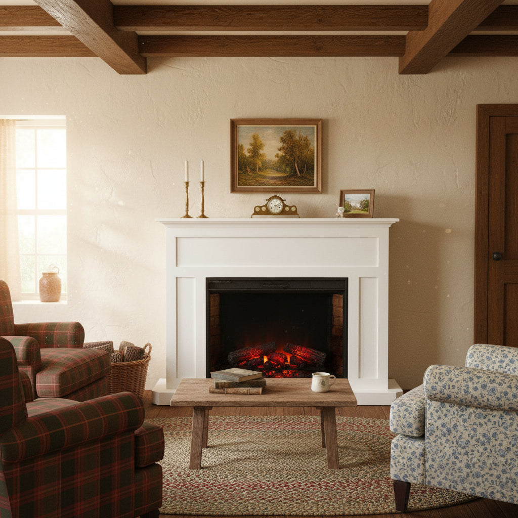 Amish Fireplace Mantel with 33" Electrical Insert